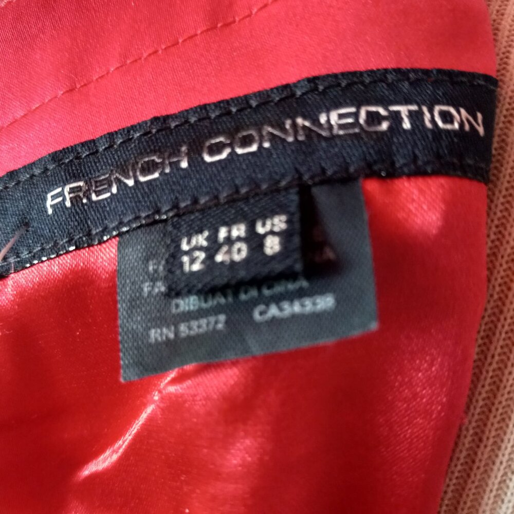 FRENCH CONNECTION DEEP CORAL COTTON SLEEVELESS DRESS NEW NWOT 8 - Picture 8 of 11